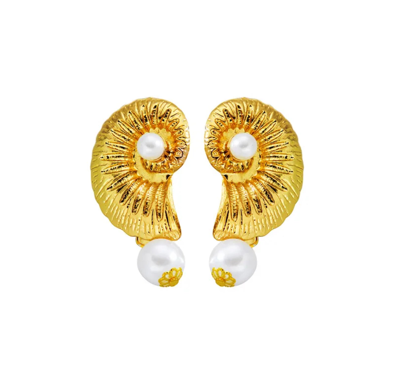 Women Anti Tarnish snail design gold plated earring