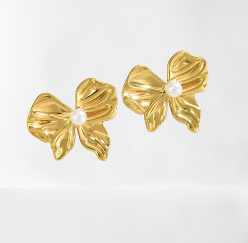 Gold plated Anti tarnish bow design Earring